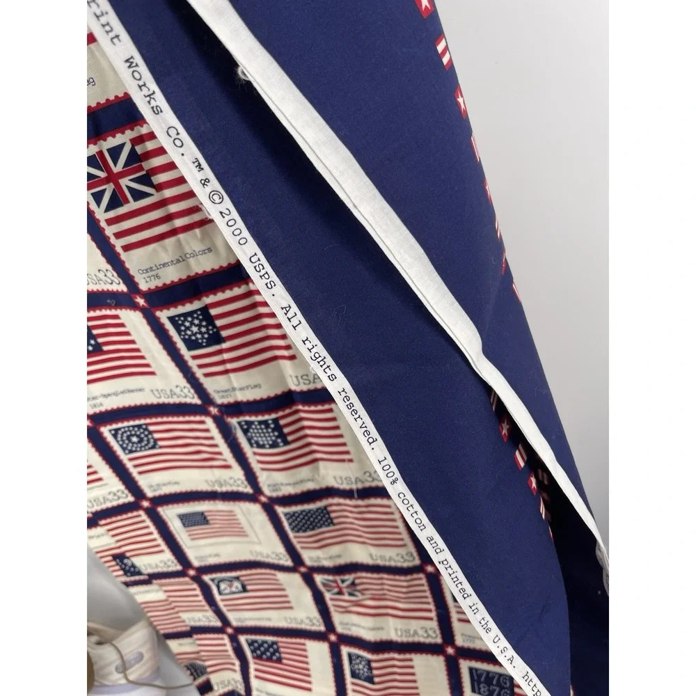 Vintage 2000 Cranston V.I.P. Fabric 100% Cotton Historical USA Flags 113x45